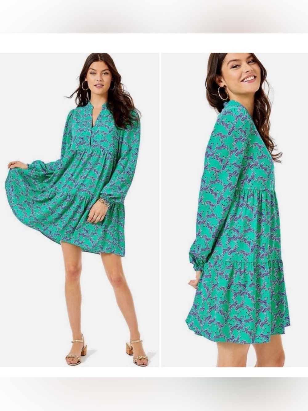 Lilly Pulitzer Winona zebra green swing Dress small rare